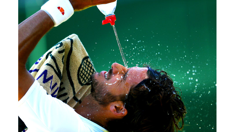 127/218 Feliciano Lopez of Spain cools down,Wimbledon 2015
