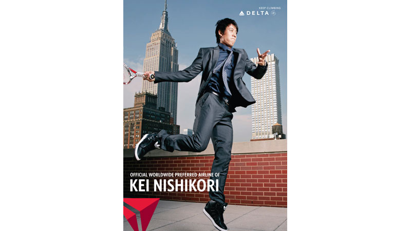 77/172 Kei Nishikori photographed in NYC for Delta Airways