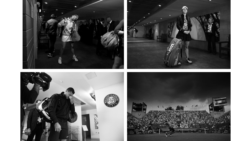 6/7 
Garbine Mugaruza, Paris 2016;
Simona Halep, Romania;
Jo-Wilfried Tsonga, France, waits to be called on to centre court;
Dominic Thiem, Paris
