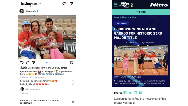 7/112 Novak wins his 23rd Record Slam Paris June / Novak with family and 23rd Slam title Paris 2023