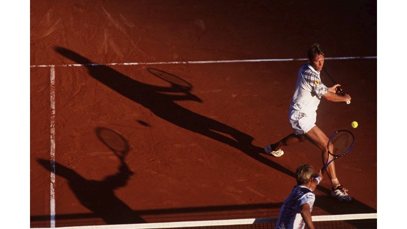 216/218 - Stefan Edberg v Thomas Muster - Monte Carlo, 1994. © Getty Images