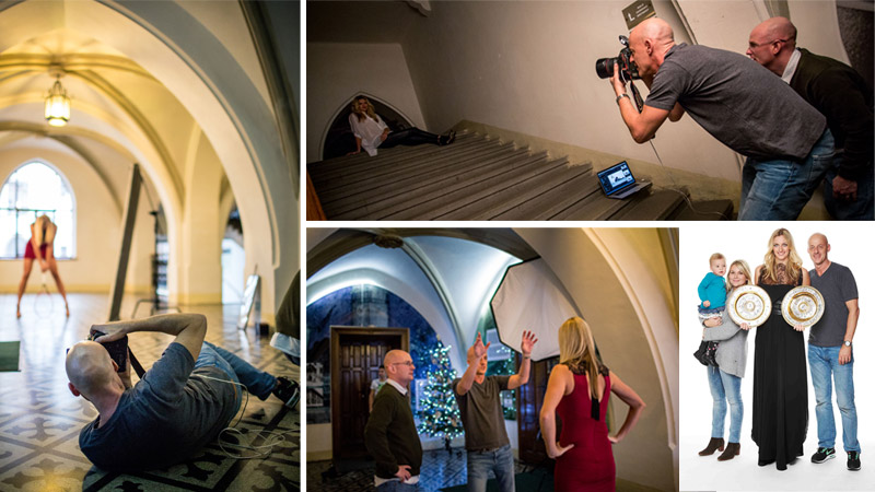 33/112 Petra Kvitova fashion shoot Czech Republic, Petra Kvitova poses with the family after the shoot. Dec 2014
