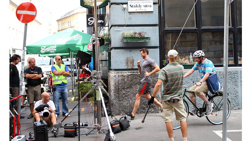 53/112 - Shooting Hugh Jackman for Lipton Ice Tea Budapest Set 2011