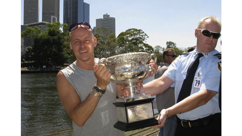 100/112 - Holding the Australian Open trophy - Melbourne, 2008.