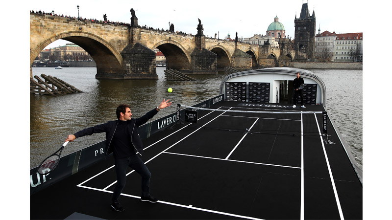 109/218 Roger Federer and Thomas Berdych Opening The Laver cup in Prague