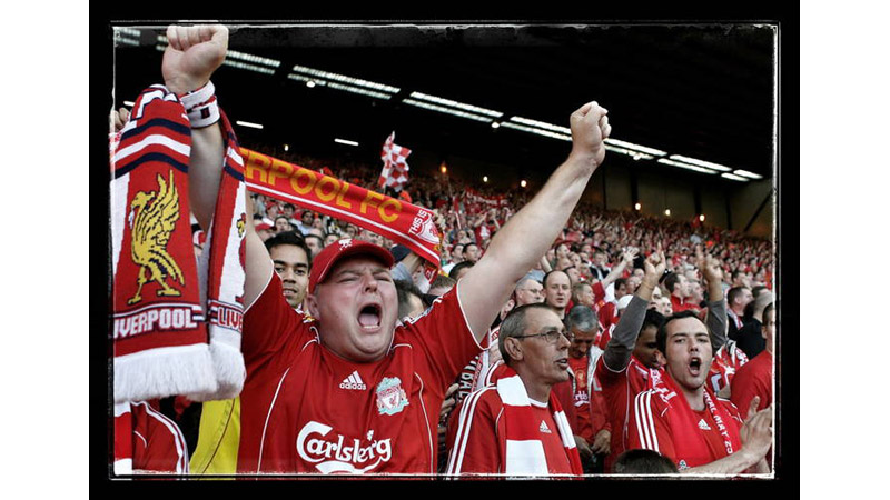 9/42 Liverpool fans on the KOP, Anfield, England 2007