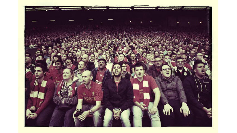 12/42 Liverpool fans on the KOP, Anfield, England 2013