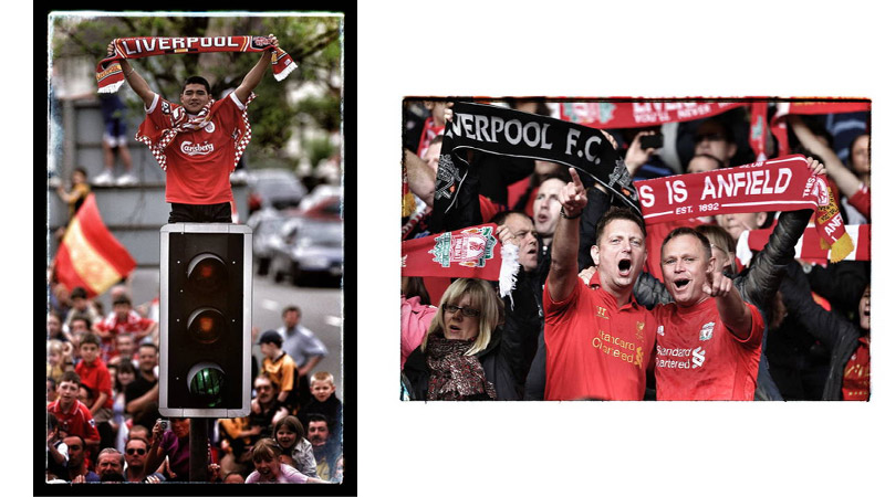 15/42 Liverpool fans, Liverpool, England 2001 and Anfield 2013