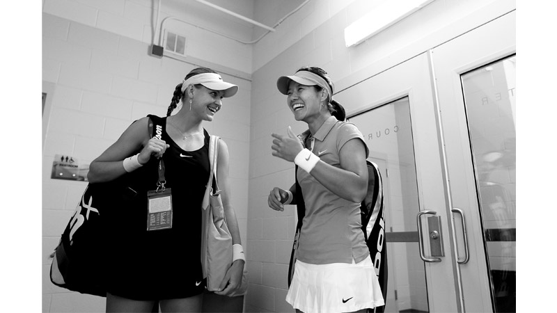 6/16 Li Na and Lucie Safarova, Cincinnati August 2011 for Nike.